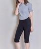 Eosseu Slit Lace Capri Pants (Black)