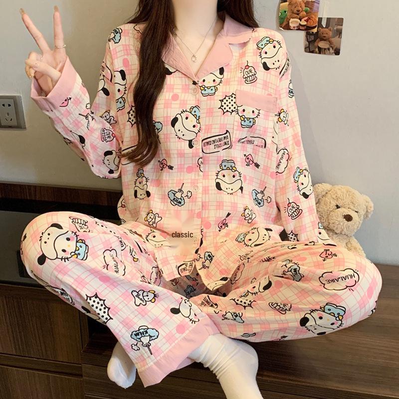 Japanese Style Cloud Cotton Cartoon Pajamas - Women's Long Sleeve Autumn Set - Popular Sweet Homewear