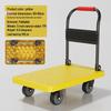 Silent Folding Flatbed Hand Truck - Portable Thickened Plastic Cart for Household Use