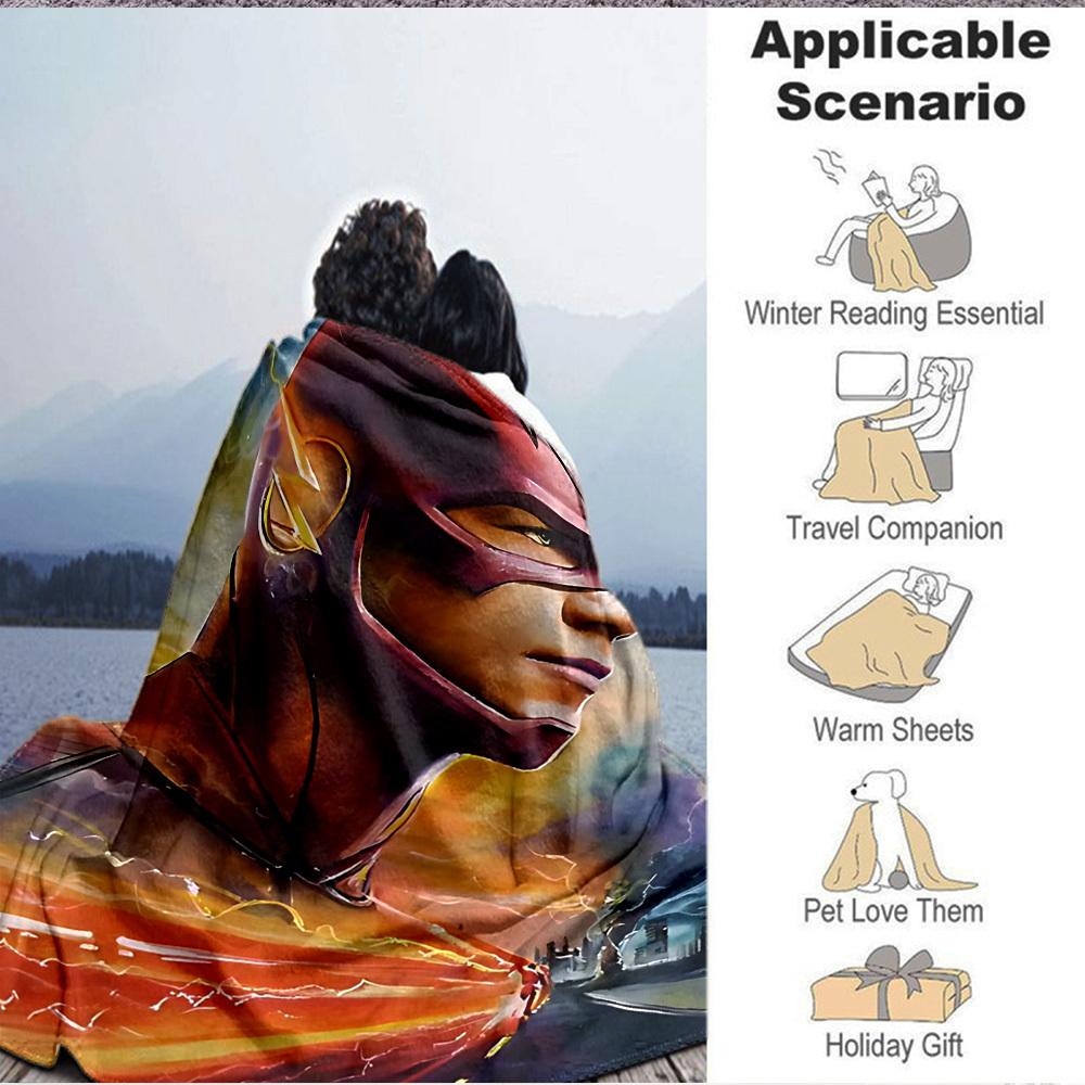 1pc Flash superhero Blanket Polyester Fiber, All Season Comfort for Sofa, Bed, Office, Car, Camping Ideal Home Decor & Gift, Office Comfort