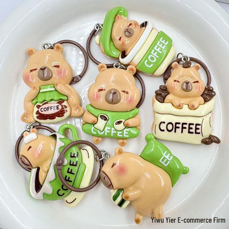 Kreskówkowy kapibara żywica DIY brelok zawieszka
