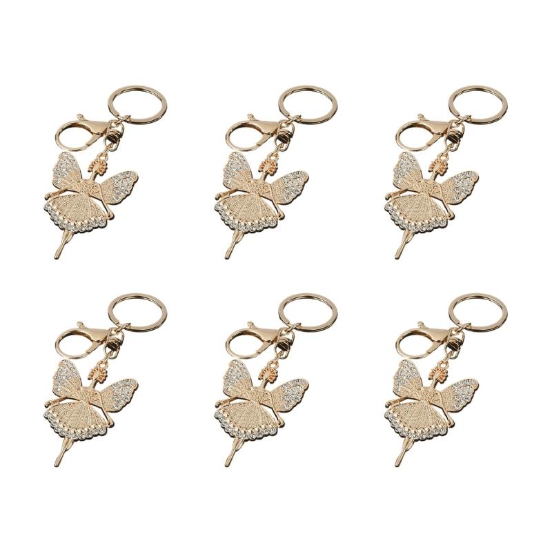 

Pack of 6pcs Angel Girl Rhinestones Keychains Zinc Alloy Key Rings Charm for Women Fashion Jewelry Accessories Gift белый