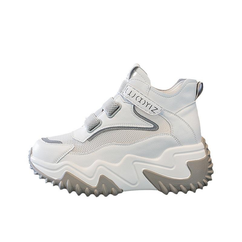 Trend autumn new thick-soled inner height-increasing women's shoes casual sports breathable versatile mesh shoes