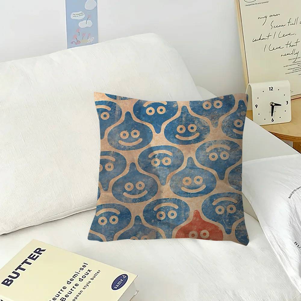 Cartoon Ddragon Quest Children  Pillow Covers Cartoon Sofa Decorative Home Doublesided Printing Short Plush Cute Cushion Cover