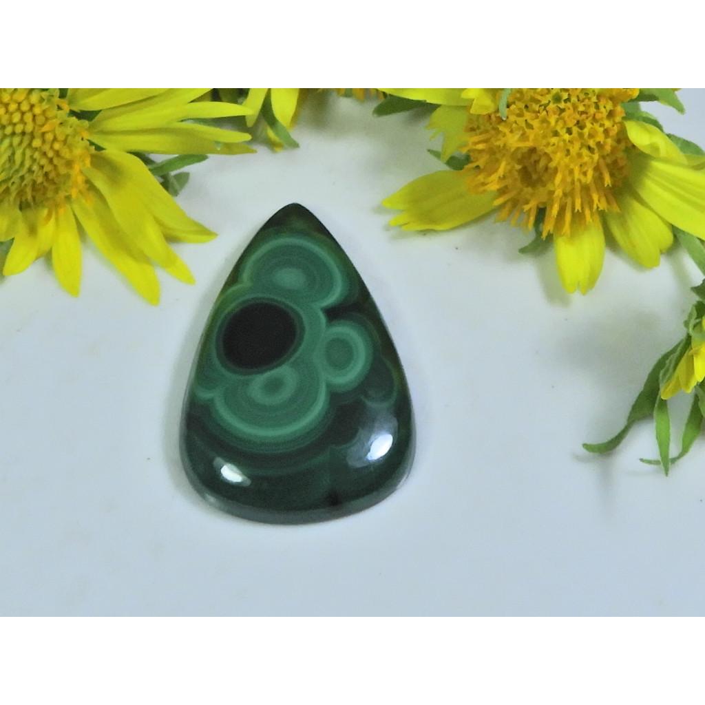 AA++ Natural Green Malachite Pear Cabochon Loose Gemstone 20X31X04MM 36Cts. D-65