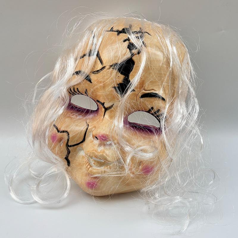 1Pcs Scary Ghost Mask Costume Props Chucky Ghost Doll Mask Halloween Full Face Helmet Masquerade Scary Cosplay Party Headwear