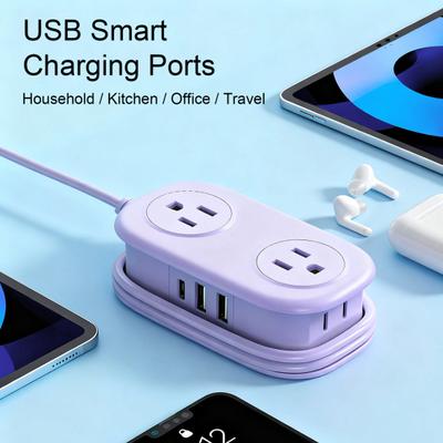 Travel Power Strip with USB Ports 1.25m Extension Cord And Carry