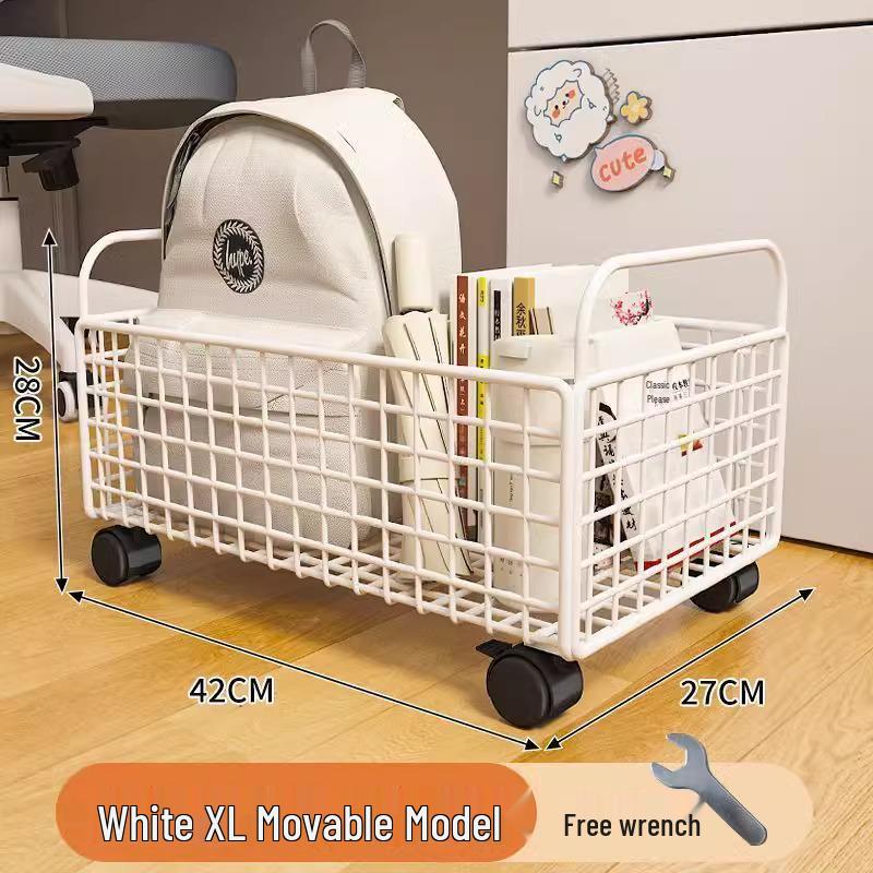 Compact Storage Cart with Casters for Bags, Backpacks, Books, and More