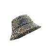 Retro Leopardenmuster Pailletten Bucket Hat Frühling und Herbst personalisierte Mütze Damen lässige vielseitige Fischerhut zeigt Gesicht kleine Bucket Hat