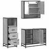 3 Piece Bathroom Furniture Set Gray Sonoma Wood Based Material