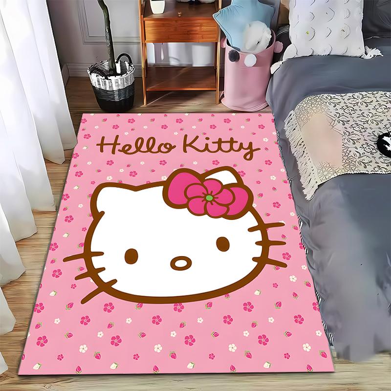 

Hello Kitty Pink Carpet with Floral Pattern Suitable for use as an anti-slip game mat for living room and bedroom sofas 40x60cm( 15x23in )