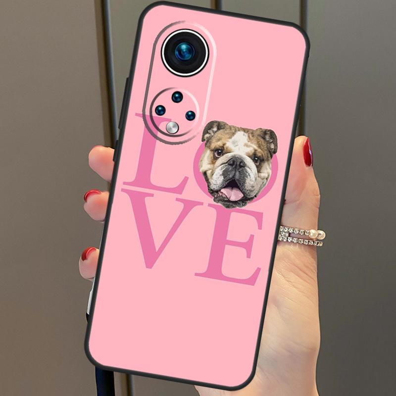 English Bulldog Heartbeat Cover For Honor 50 Lite Case For Huawei P20 P30 P40 Pro Nova 9 5T P Smart 2021 8X 9X 10i