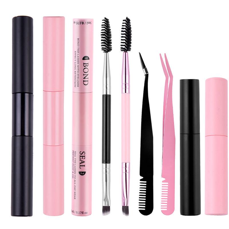 Adeziv și Sigilant pentru Gene pentru Gene în Grupuri DIY, Adeziv pentru Gene de Lungă Durată, Fixare, Rezistent la Apă, Aplicator Mascara, Adeziv pentru Gene False cu Două Capete