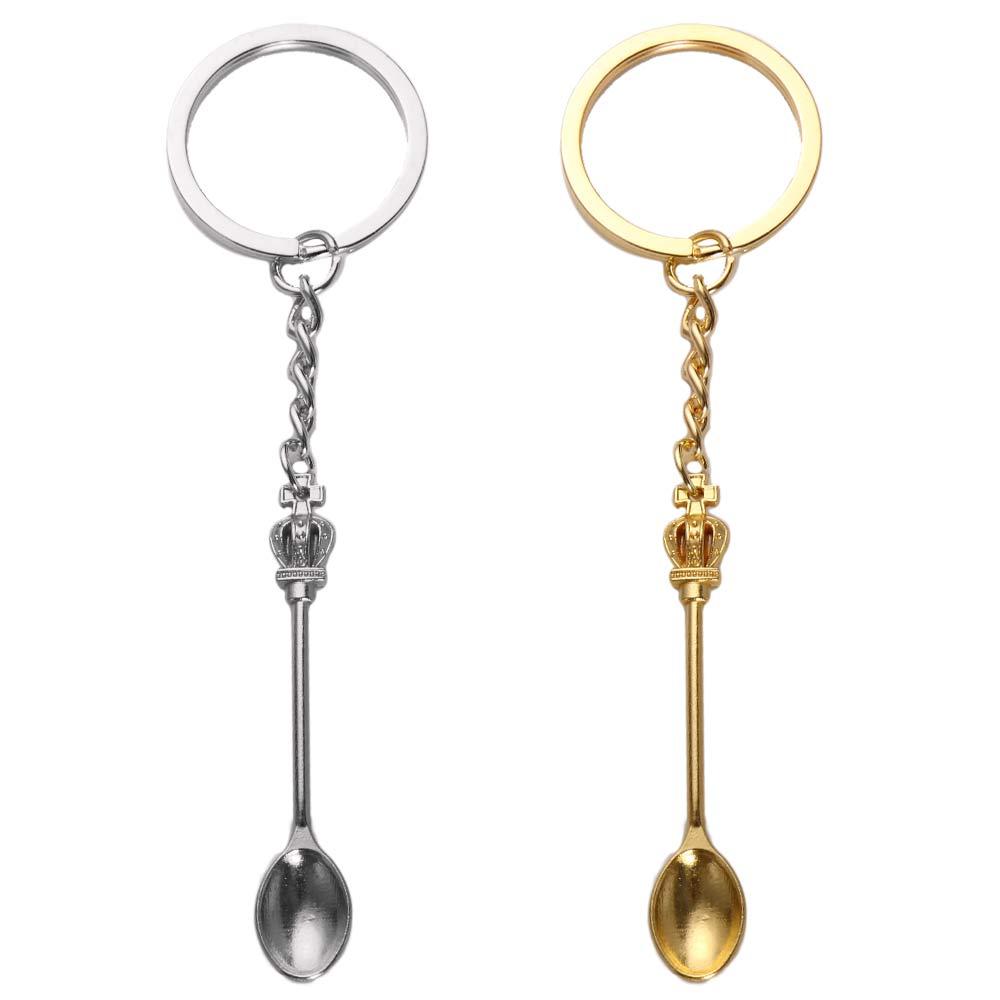 Silver Color Pendant Jewelry Gift Ornaments Trinkets Key Ring Spoon Keychain Metal Key Chain