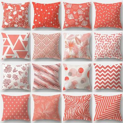 Coral Geometric Print Pillowcase Interior Decoration Office Living Room Home Pillowcase