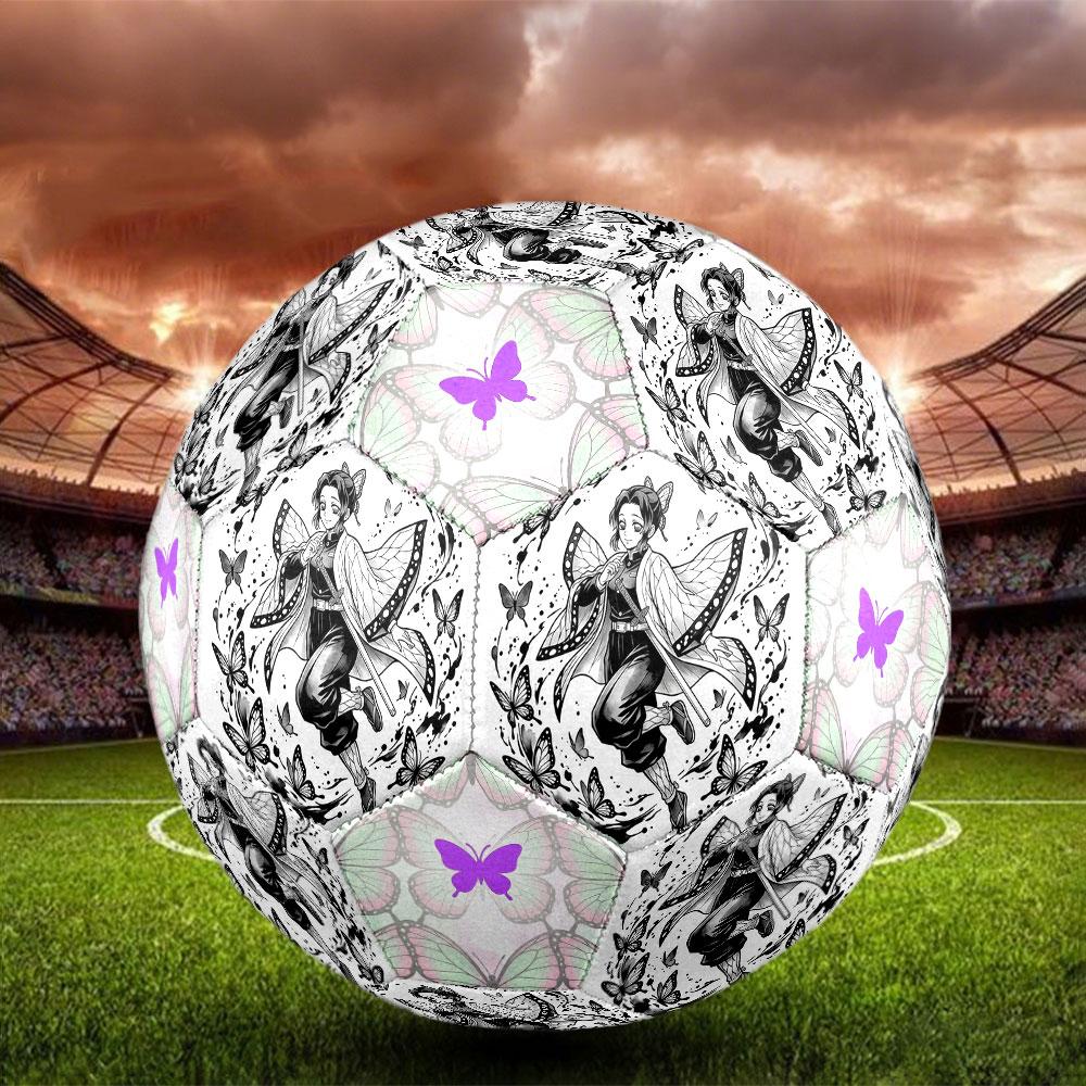 1pc Demon Slayer Kimetsu No Yaiba Soccer Ball Size 5 Indoor Soccer Ball Fashion Colorful Backyard Game - Great For Sports Fans Gift HE22
