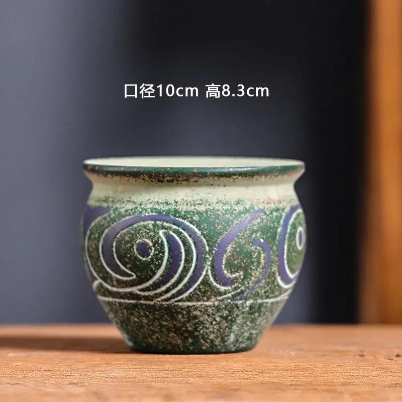 Ghivece mediteraneene pentru flori suculente, ceramică roșie, lucrate acasă, ghivece retro pictate manual