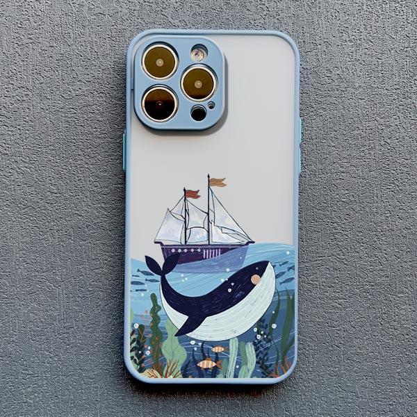 Whale Shockproof Funny Phone Case for iPhone 13 12 11 Pro Max Mini 16 15 14 Pro Max Plus X XR XS 7 8 Plus SE2 Back Cover Fundas