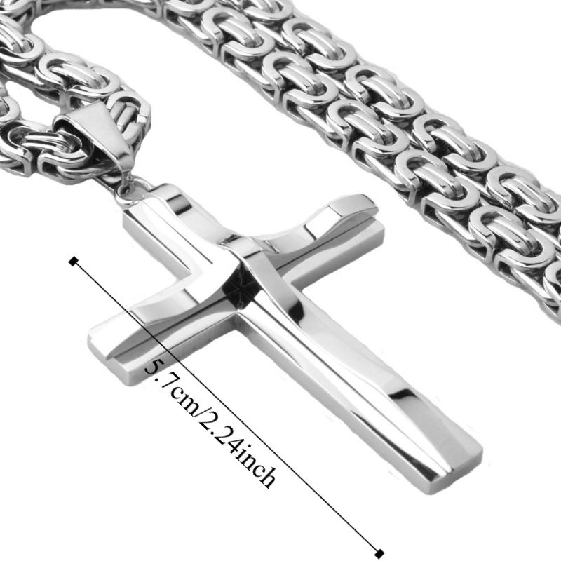 Titanium Steel Catholic Jewelry Accessories Retro Crucifix Pendant Chain Cross Necklace  Church