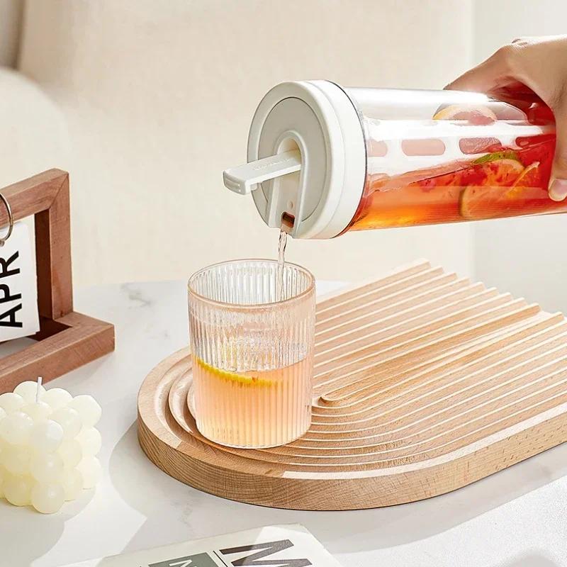 1L Manuell Cold Brew Kaffebryggare med Handtag Högkapacitets Vattenflaska Sommar Bärbar Safter Te Frukt Kaffeporslin Kanna