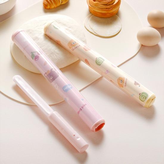 Rolling Pin with Dual Scale Markings And Built-in Pastry Cutter Non-Stick Surface Multifunctional Dough Roller for Cookies Pizza Pastries Baking Tool