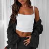 Women Summer Slim Versatile Camisole Vest Suspenders U-Neck Inside Bottoming Shirt Short Inner Tank Top Solid Color