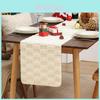 Christmas White Rectangular Table Flag With Plush Material For Festive Home Decor