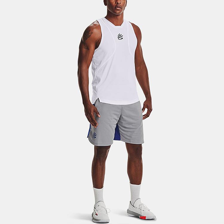 Under Armour Curry Performance Basketball Training Breathable Quick-Dry Sports Tank Top Men Tops White 1362587-100
