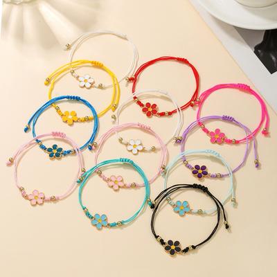 Popular Braided Rope Hand Rope Set Jewelry Small Fresh Daisy Light Luxury Versatile Flower Jewelry