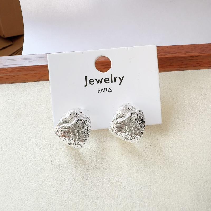 French Metal Lava Blocks Hoop Earrings for Women Simple Gold Color Double-Sided Square Geometric Ear Buckle Earring Jewelry Gift