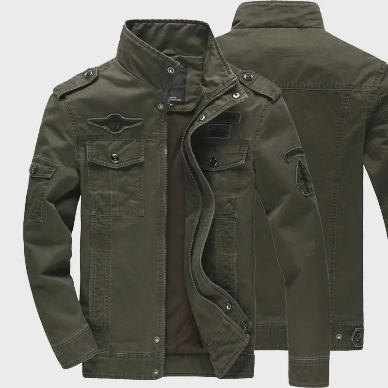 Chaqueta informal estilo militar para hombre: traje de vuelo de talla grande para deportes al aire libre y trabajo.