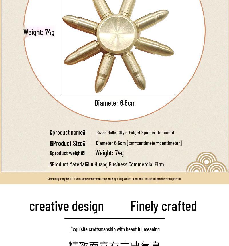 Brass Fingertip Spinning Gyroscope for Stress Relief - Ideal for Adults, Kids, and Students