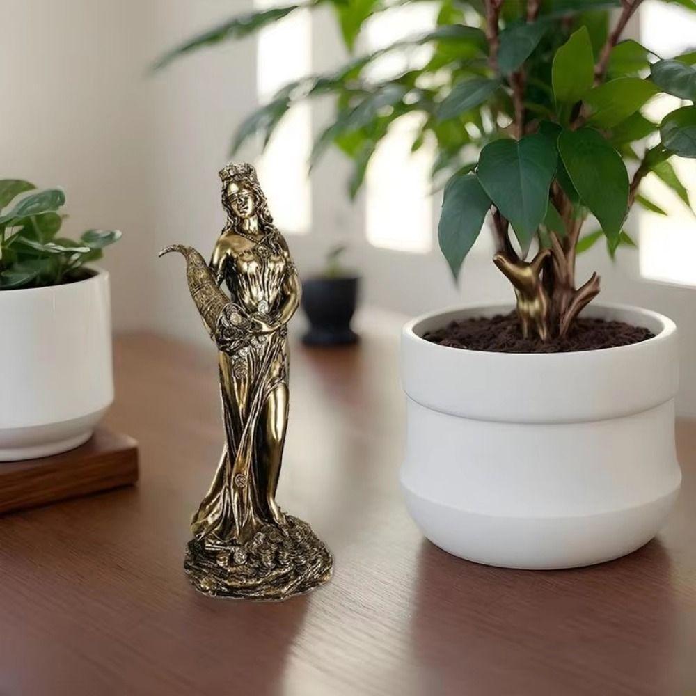 Hand-carved Wealth Goddess Statue Exquisite Lucky Wealth Statue  Business Gifts