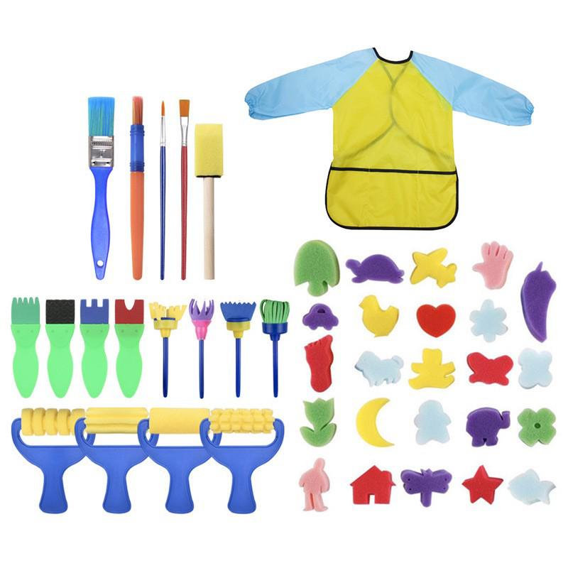 18-Piece Children's Painting Sponge Set: Early Education Doodle & Brush Tools for Kindergarten