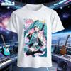 Summer New Animation Surrounding Hatsune Miku Sweet Cool Loose Breathable Cotton Tshirts for Unisexs Shirts Women Tshirts