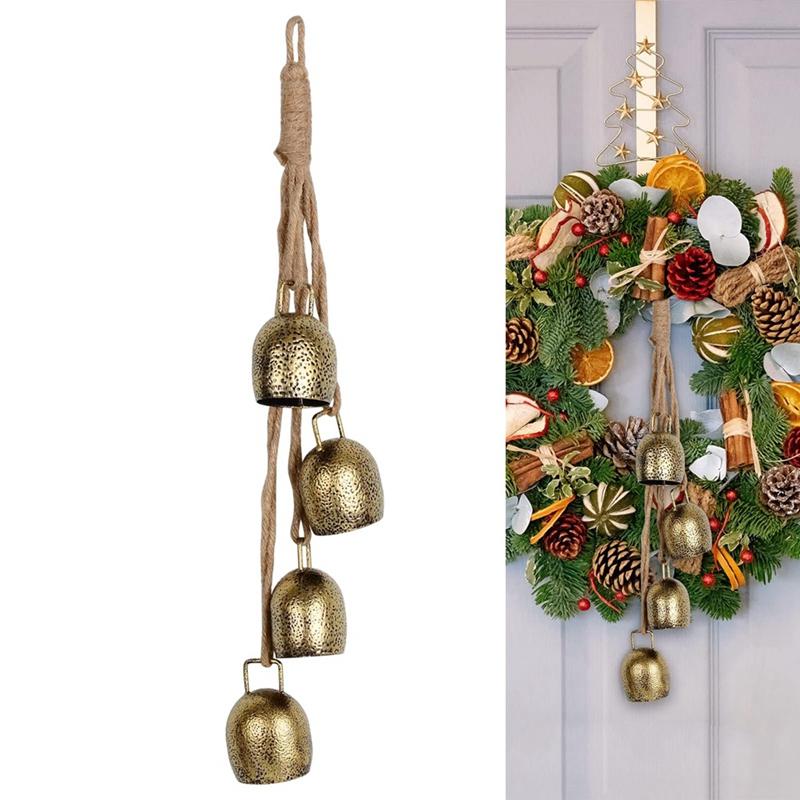 Christmas Cow Bells Rustic Vintage Bell Christmas Decoration Gold Rustic Bells Christmas Tree Hanging