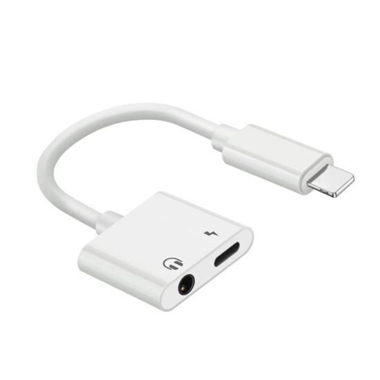 2 in 1 Jack Headphone Adapter Dual-Port 3.5mm Charge Cable for iPhone X/8/7