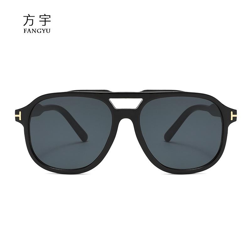 T-shaped double beam sunglasses men's new sunglasses European and American ins Internet celebrity toad sunglasses