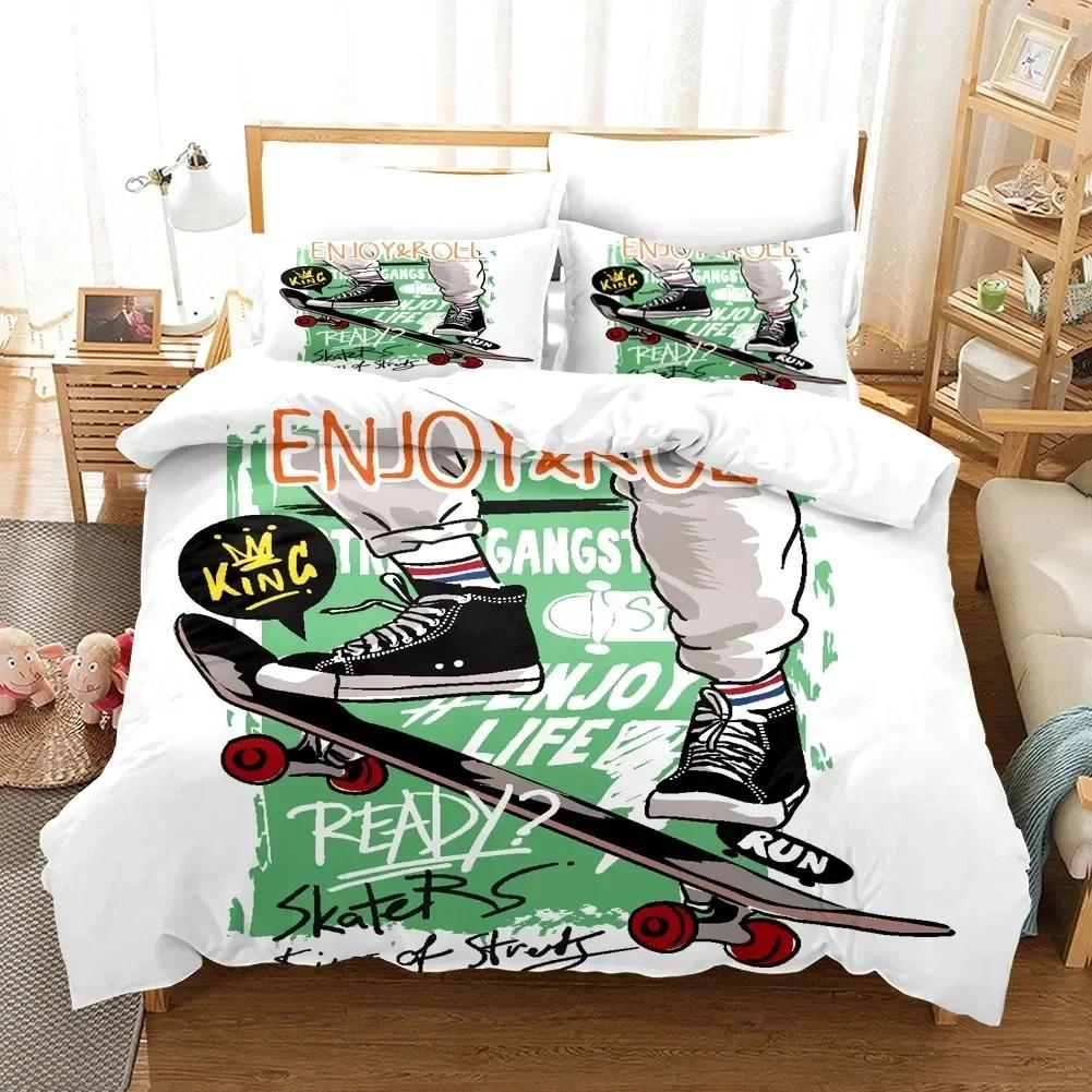 3D Print Scooter Skateboard Fashion Bedding Set Single Twin Double Queen King Cal King Size Bed Linen Set