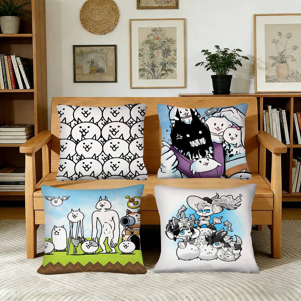 Battle Cats Anime Pillow Case Fashion Square Pillowcase Bedroom Sofa Room Ins Decoration Leisure