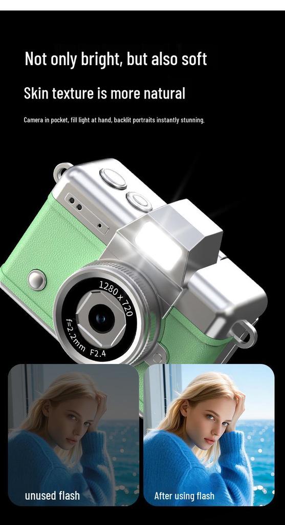 Retro CCD HD Thumb Flip Mini Digital Camera for Kids