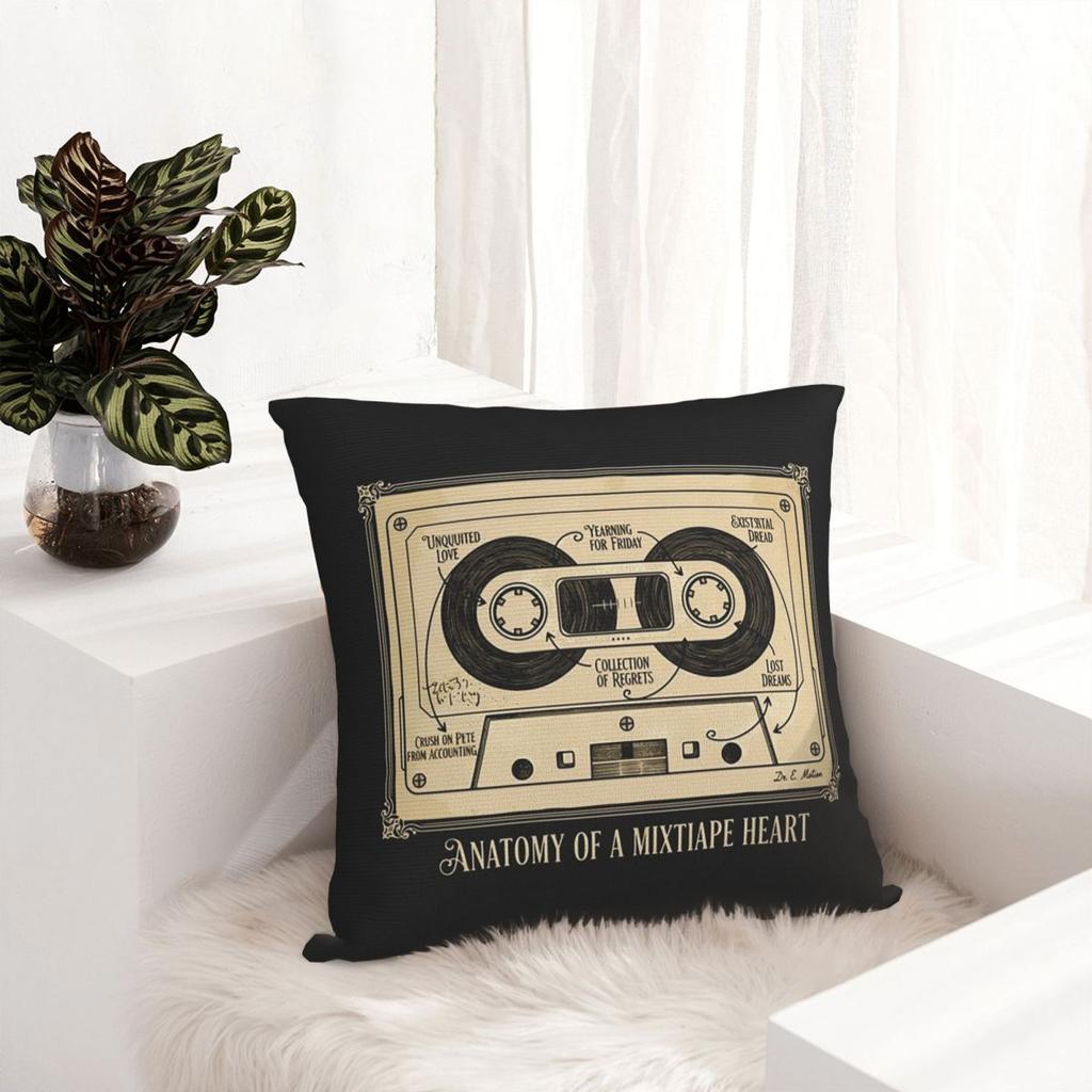 Retro Speaker Piano Rock Black White Square Pillowcase Cushion Cover Pillow Case Throw Pillow Cover for Home Sofa Living Room