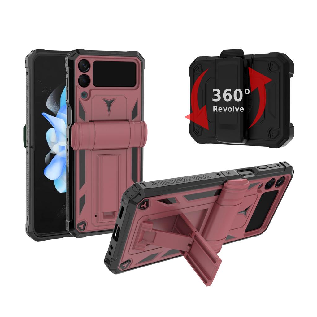 New Model Suitable for Samsung Z Flip4 Mobile Phone Case Folding Bracket with Lens Film Anti Fall Mobile Phone Protection Case