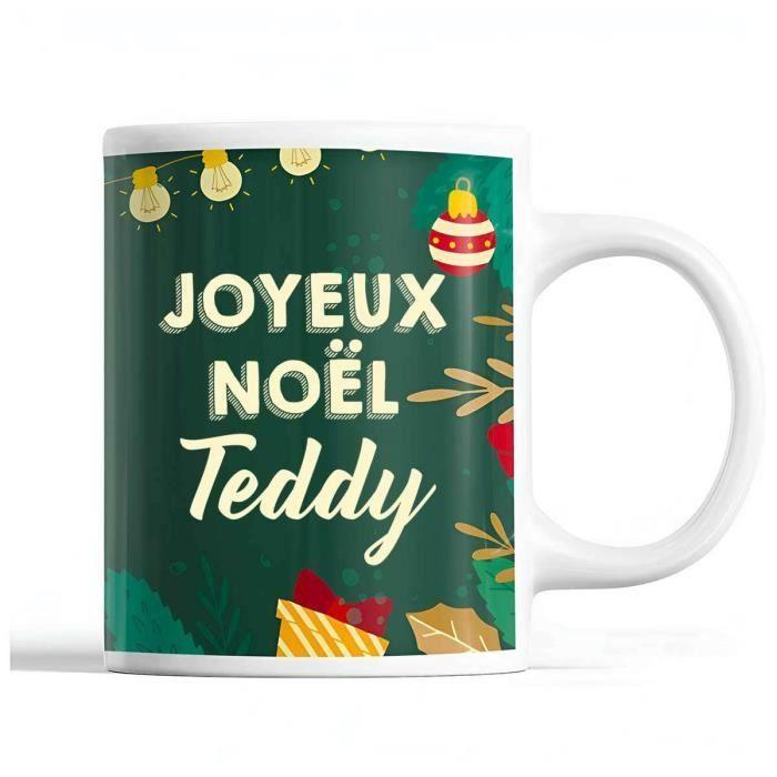 Mug - Christmas - Green Teddy - Ceramic - 325 Ml - Double-sided Print