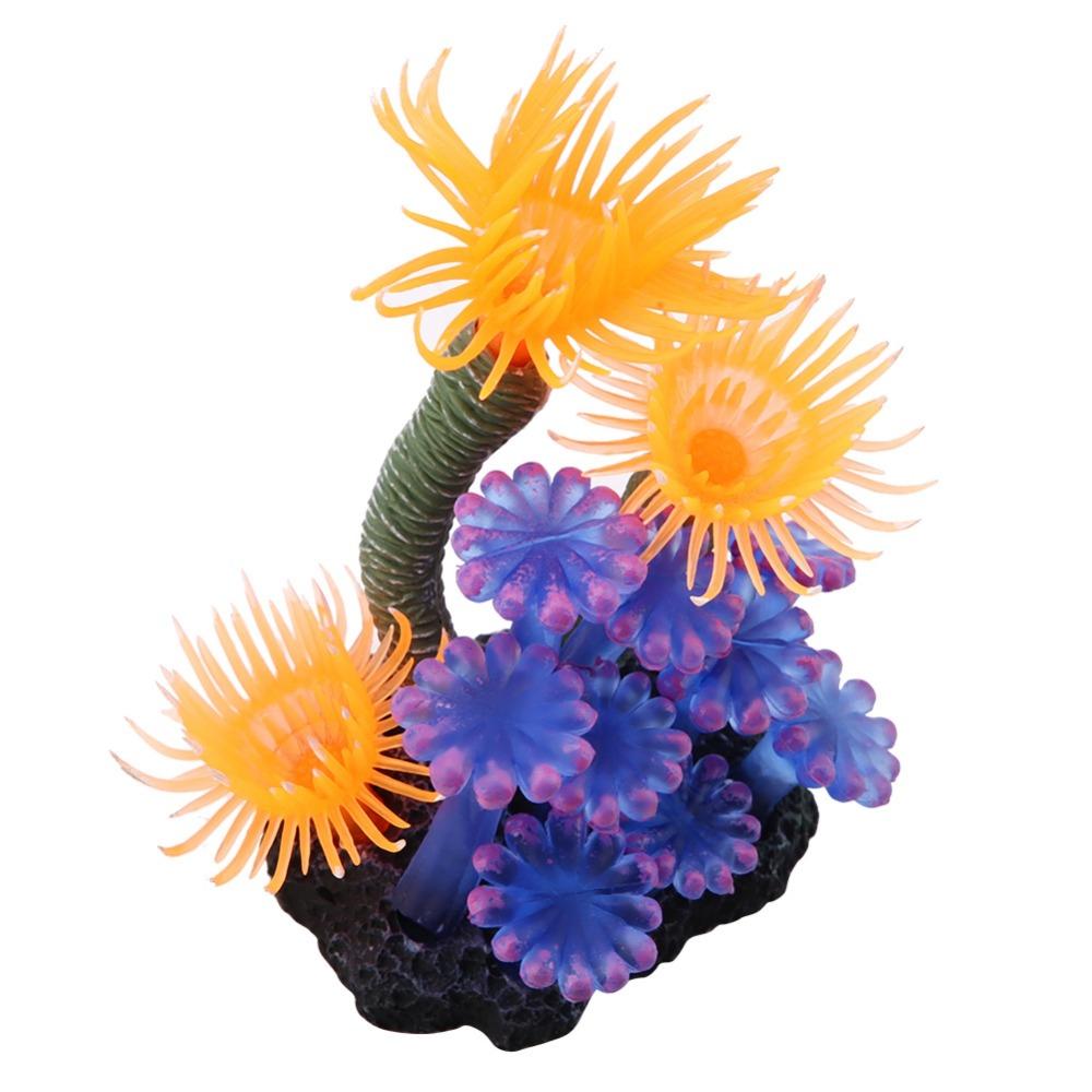 Luminous Feature Fish Tank Ornament Colorful Sea Anemone  Fish Tank Landscape