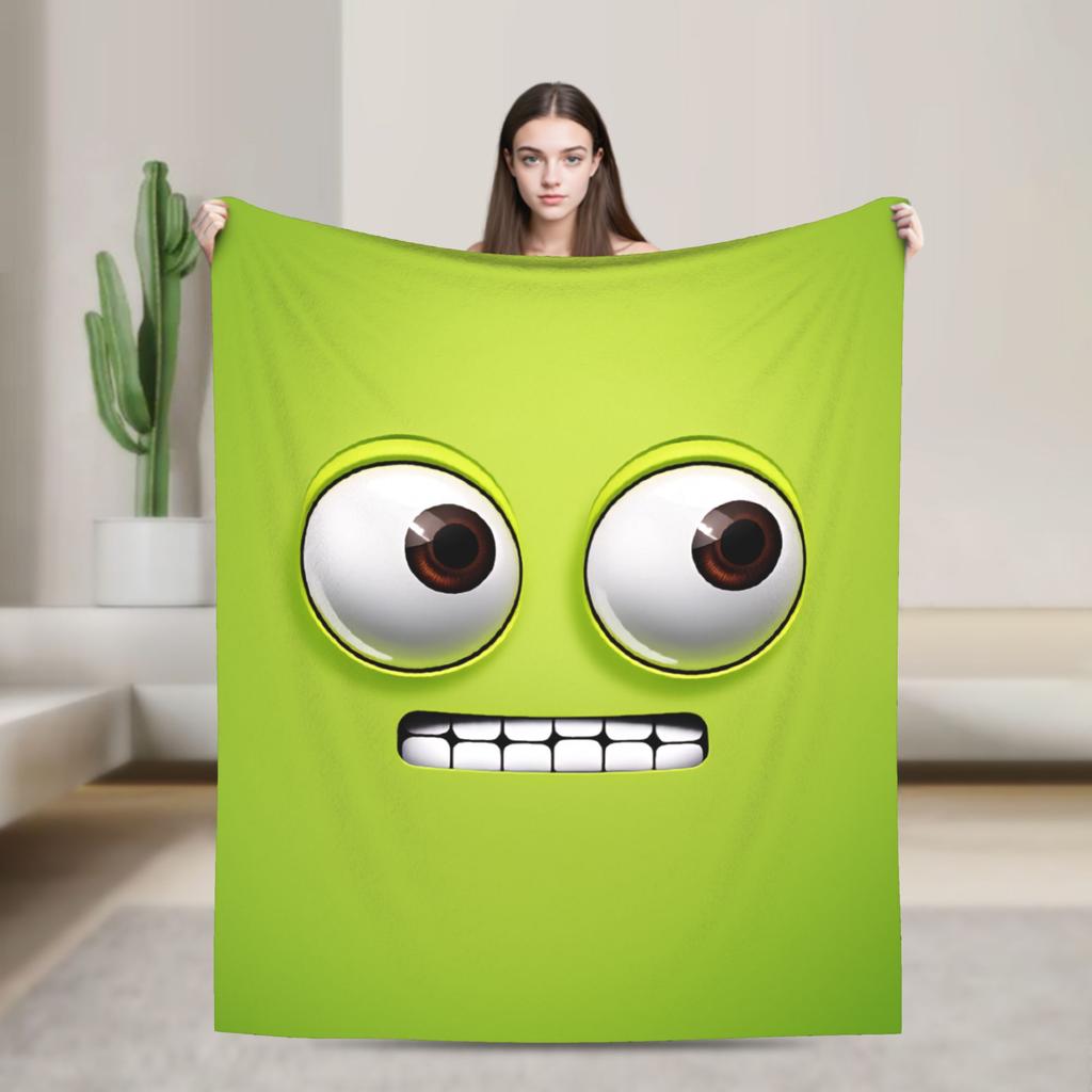 Warm Cozy Throw Blanket Plane Travel An Angry Face And Eyes Funny Meme Blankets Flannel Bedspread For Bedroom Sofa Bed Cover