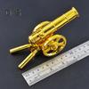 Mini Alloy Cannon Figurine Realistic Miniature Artillery Launcher Model Statue Sculpture Collection Toy Home Office Desktop Decoration Ornament