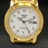 MĘSKI ODNOWIONY SEIKO 5 JAPAN 6309A AUTOMATYCZNY ARABSKI BIAŁA TARCZA ZEGAREK a426405-2