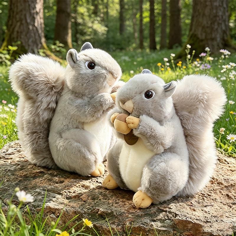 20CM Simulation Cute Squirrel Plush Toys Soft Lifelike Cartoon Animal Plushies Pillow Doll Kid Birthday Accompany Hug Sleep Gift