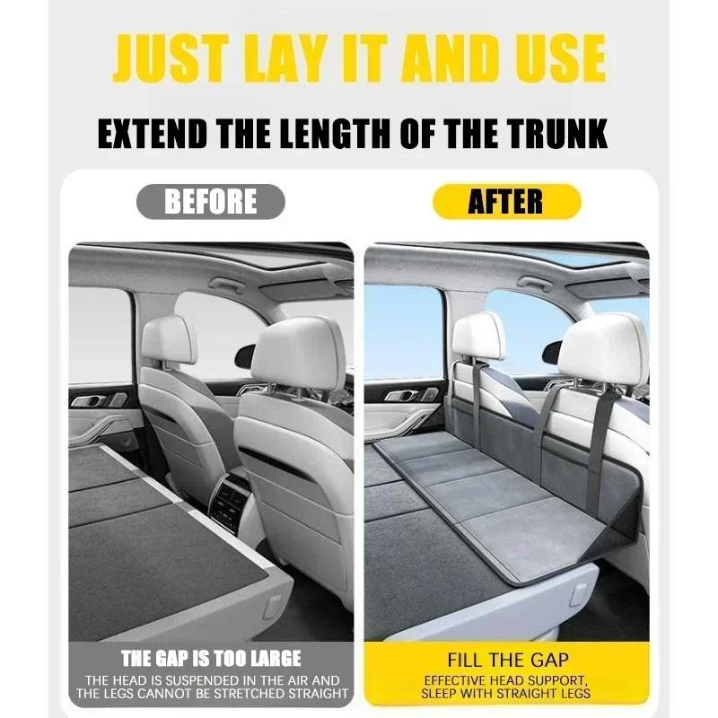 Car Back Seat Extender For Sleeping Car Back Seat Folding Bed Portable Car Travel Camping Mattress Foldable Back Seat Travel